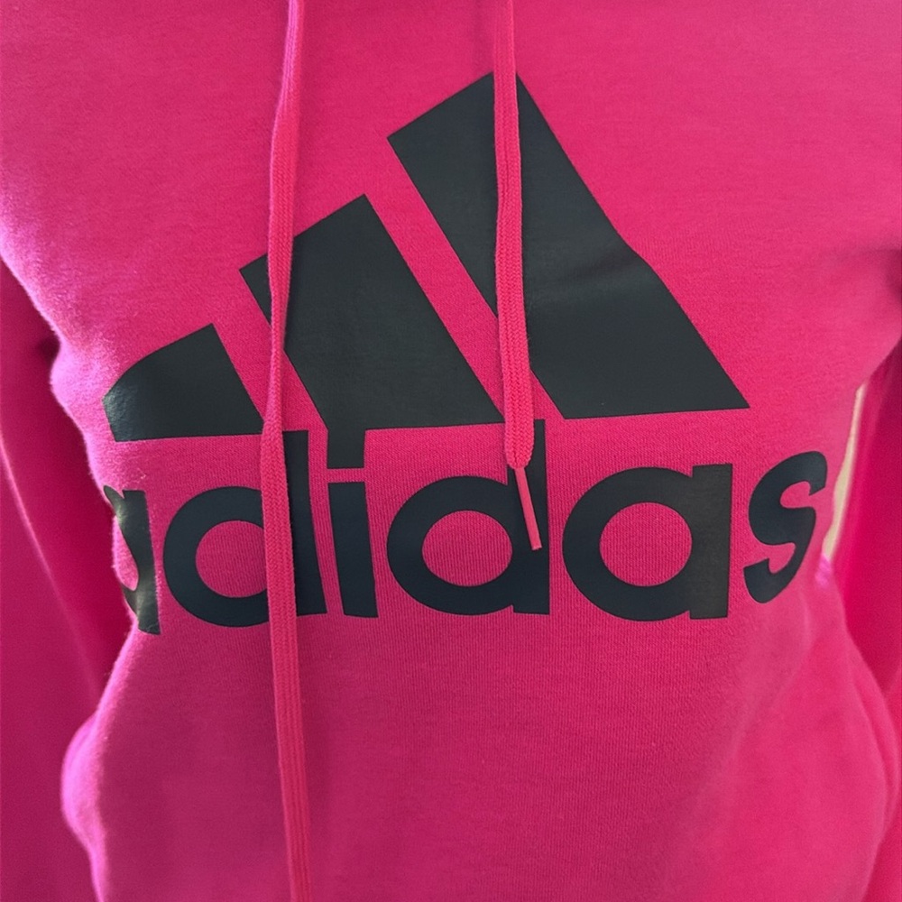 adidas Bright Pink Logo Hoodie NWT - Picture 2 of 6